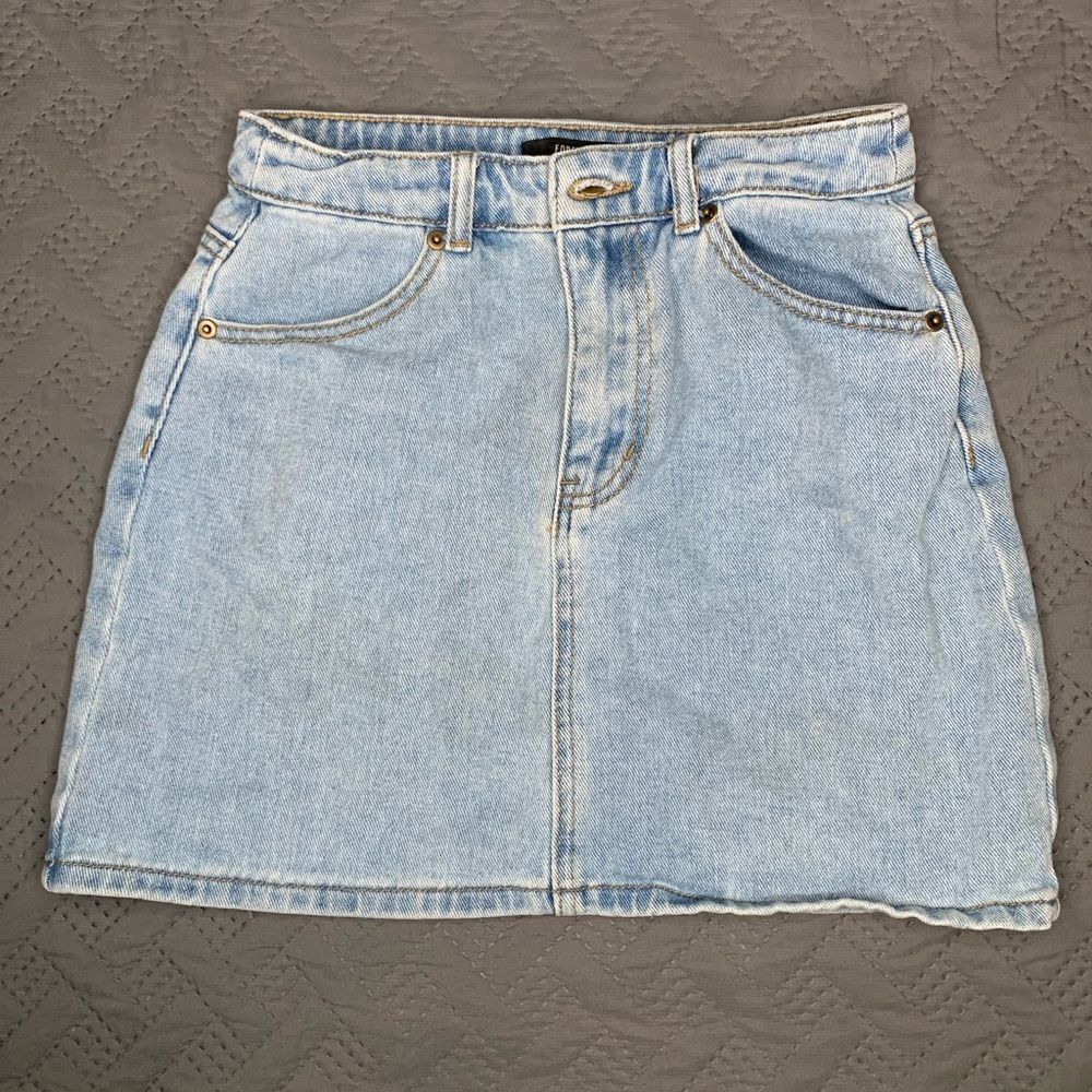 Forever 21 Light Blue Mini Denim Skirt